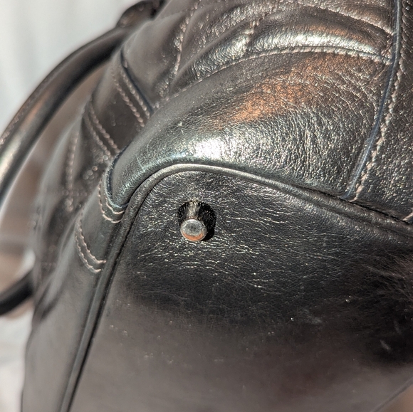 Burberry Beaton Bag Quilted Leather Metalic Pewter Shoulder Bag keeks COA Guc - Picture 10 of 16